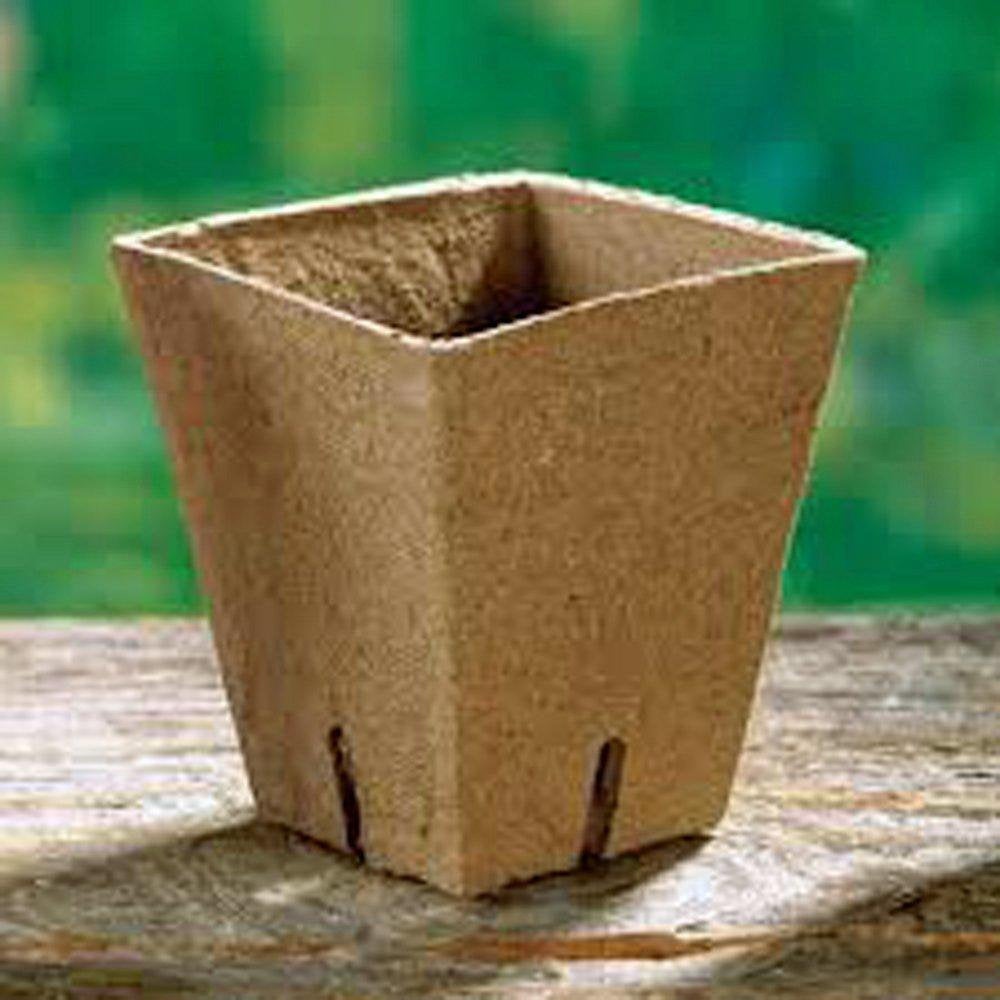 Jiffy Pot, Single Square, 3.0&quot; X 3.0&quot;,  Pack, Pots, 10 Cells, Biodegradable