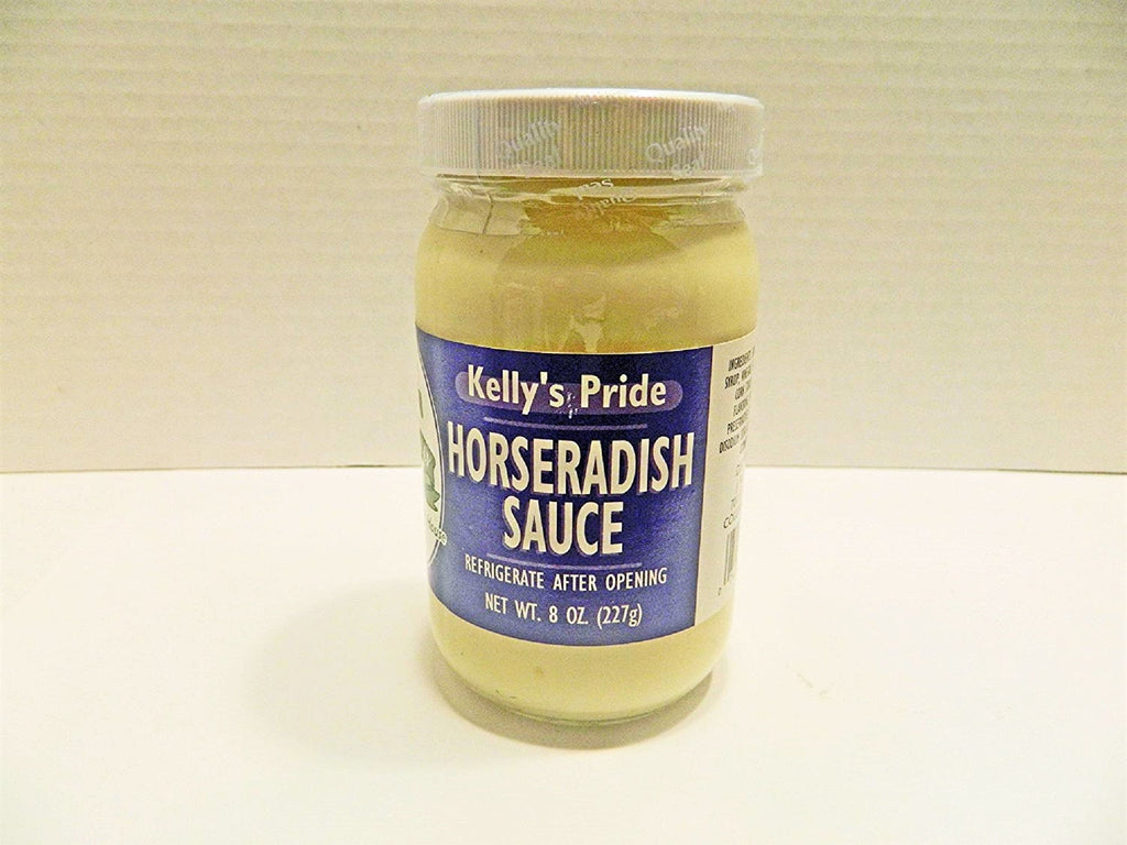 Kelly&#39;s Pride - 12 Pack Horseradish Sauce- 8 oz Jars- Horseradish is made from 100 Percent Fresh Grated Horseradish Root!