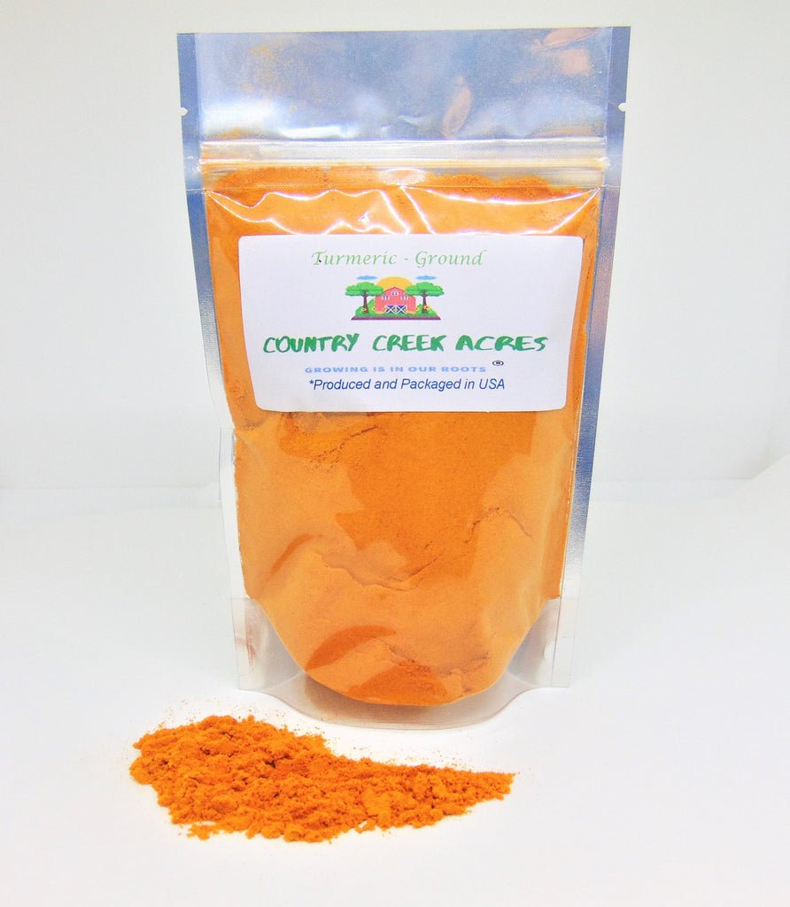 Ground Turmeric Seasoning- Mildly Spicy, Warm with Floral Aromas. Used to Flavor or Color Curry and Other Foods. -Country Creek LLC